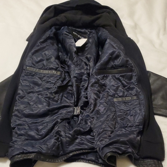 Guess Black Genuine Leather Outerwear - Picture 12 of 13